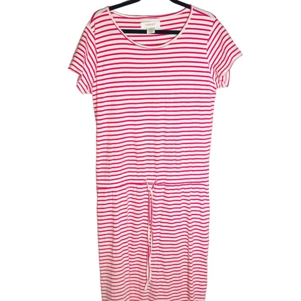 Work shop republic dress stripped long pink  short sleeve size extra large READ